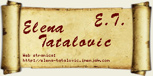 Elena Tatalović vizit kartica